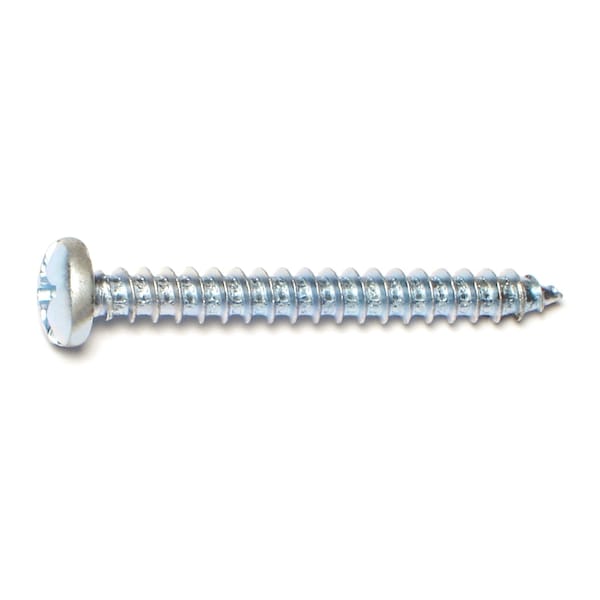 Midwest Fastener Sheet Metal Screw, #12 x 2 in, Zinc Plated Steel Pan Head Combination Phillips/Slotted Drive 03204 - main
